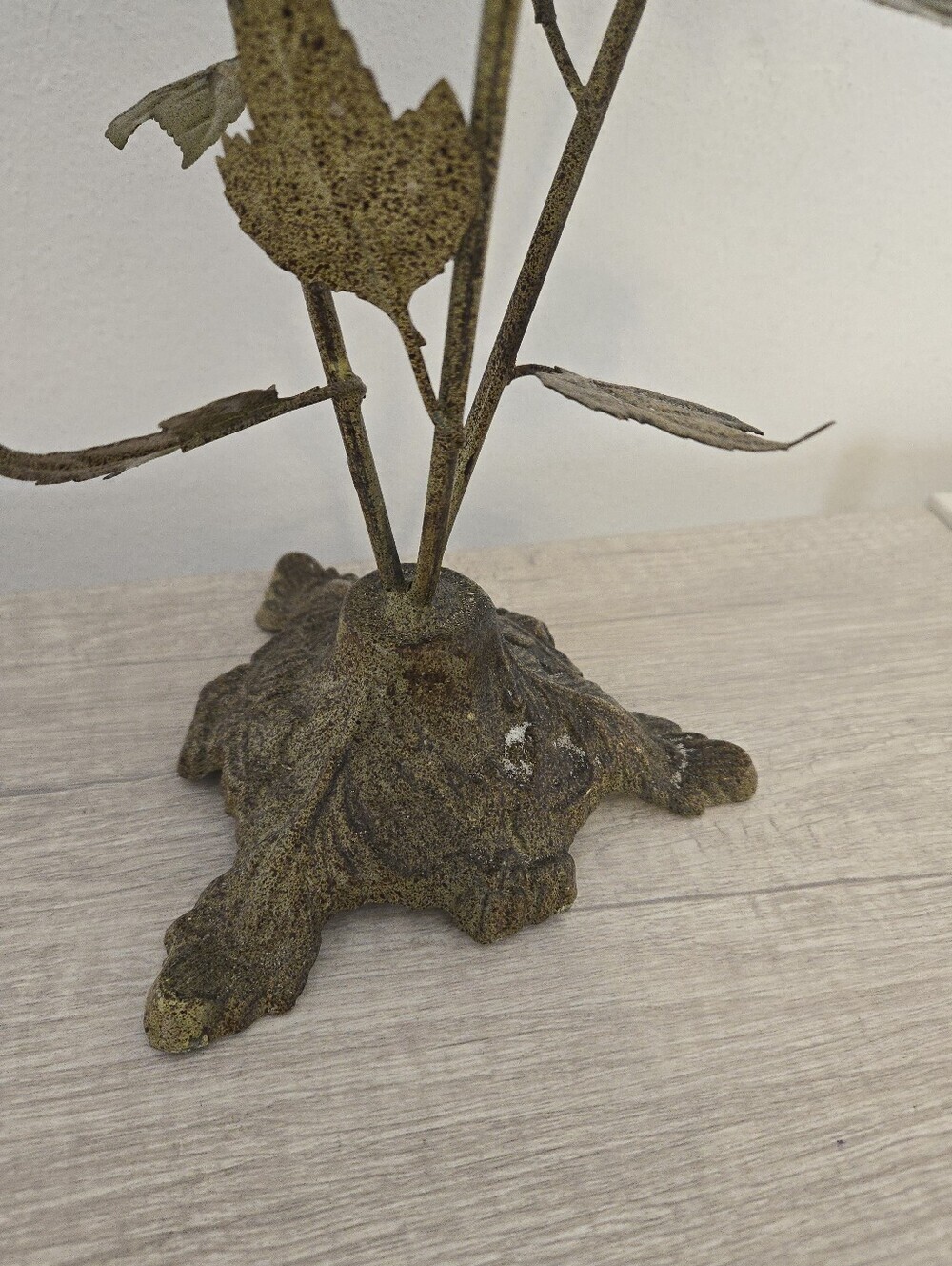 Vintage Flower Candelabra Floral Candelabra Tole Flowers Decor - Picture 4 of 10